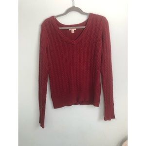 Cable Knit Maroon Sweater.